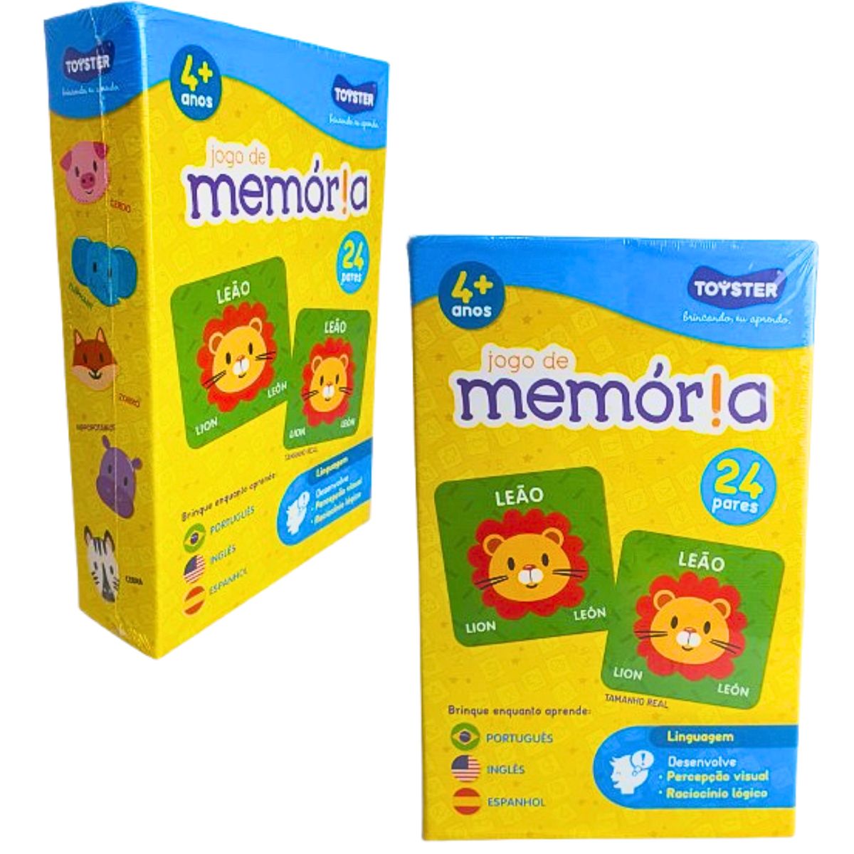 Jogo Memória Educativo Português, Inglês, Espanhol - Toyster Jogo Memória Educativo Português, Inglês, Espanhol - Toyster